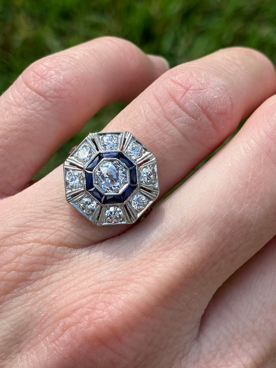 14k Diamond Target Ring, 14K Sapphire Target Ring… - image 5