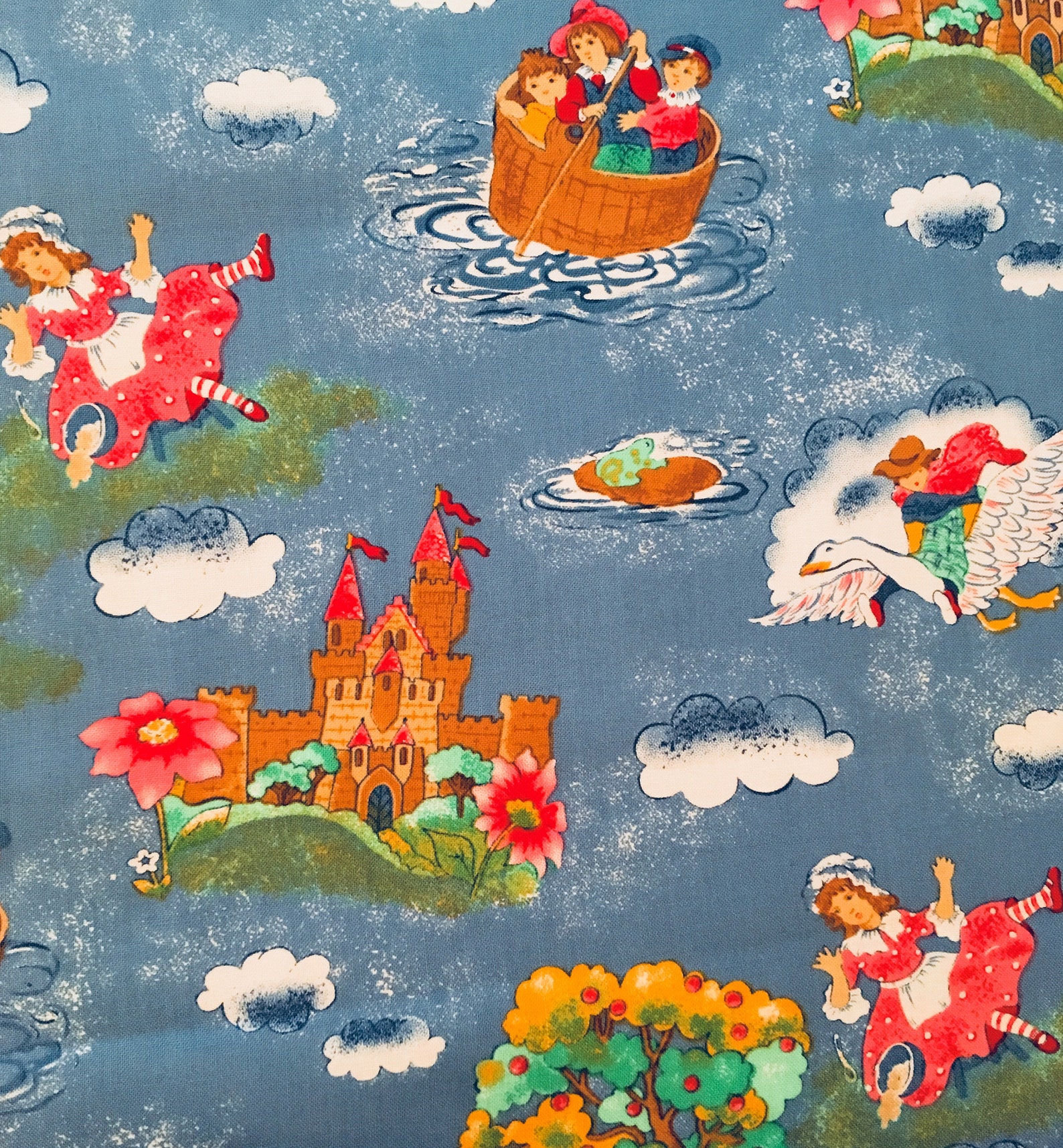 Nursery Rhymes fabric Mother Goose fabric Michael Miller Etsy