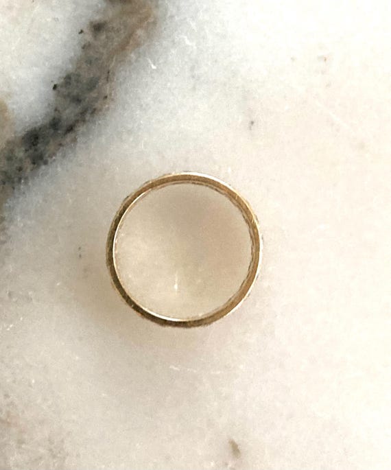 SOLID 10K Diamond Ring, embossed 10k ring, antiqu… - image 2