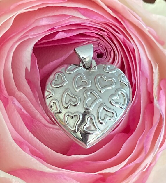Vintage Sterling Silver Locket, sterling silver locket Gem