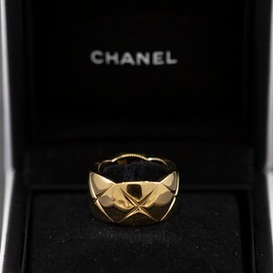 RESERVED Chanel Coco Crush 18k Yellow Gold Band Ring 11mm Size 