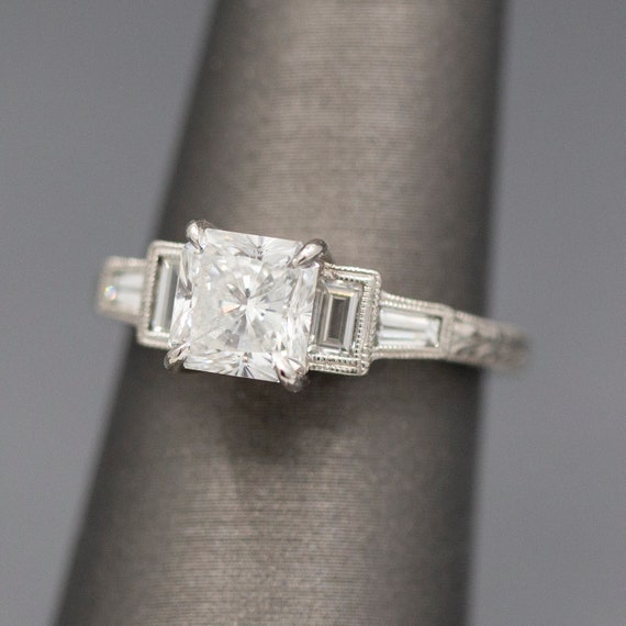Vintage Style Princess Cut GIA Certified Diamond … - image 6