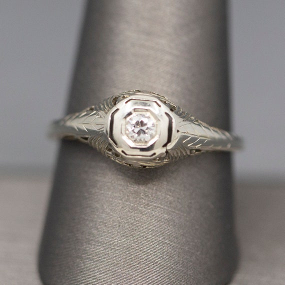 Art Deco Transitional Cut Diamond Engagement Ring… - image 7