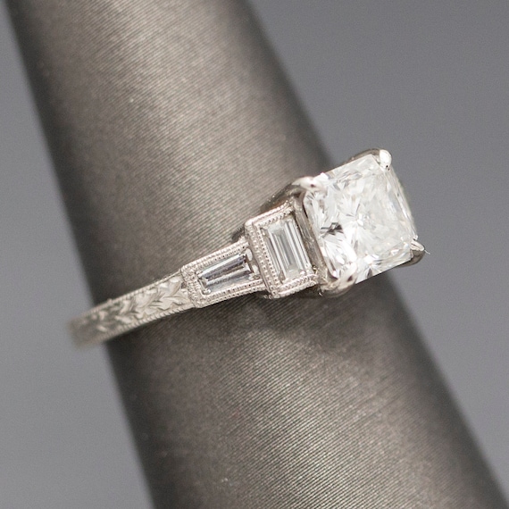 Vintage Style Princess Cut GIA Certified Diamond … - image 4