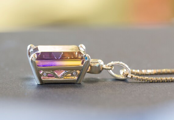 29.41ctw Emerald Cut Ametrine and Diamond 14k Yel… - image 6