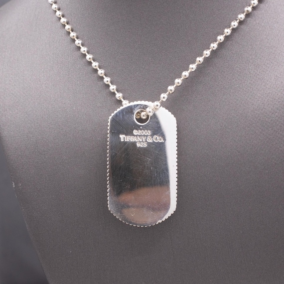 Authentic Tiffany & Co. Sterling Silver ID Dog Tag Necklace - Etsy