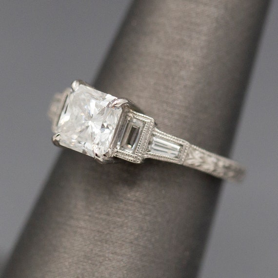 Vintage Style Princess Cut GIA Certified Diamond … - image 7