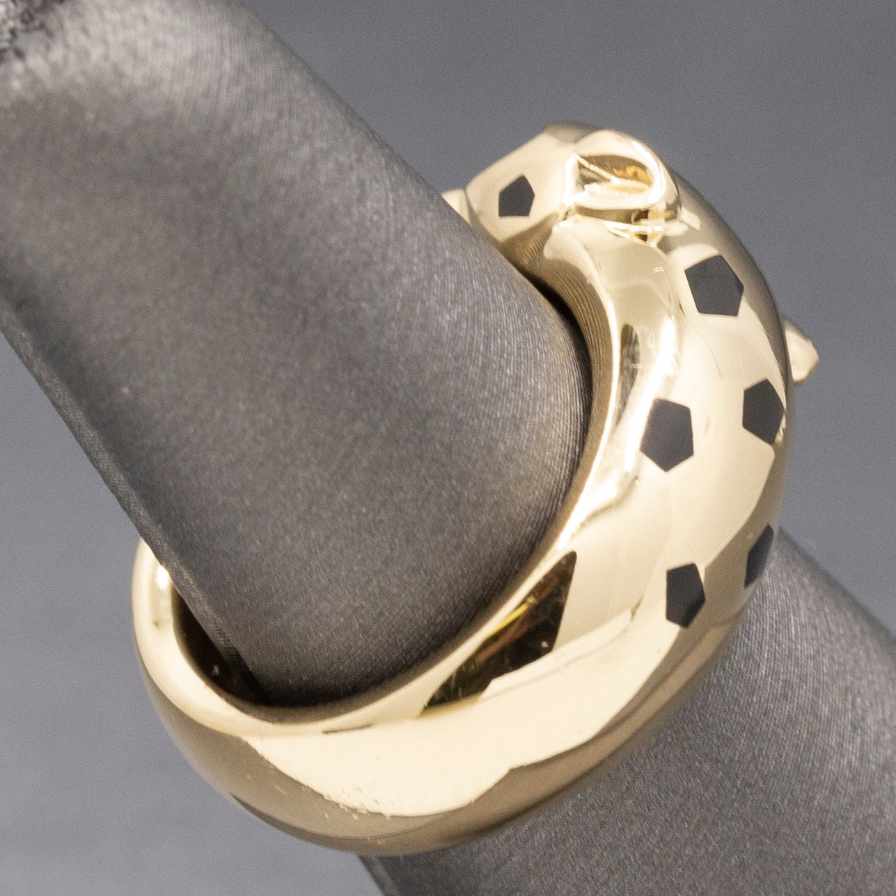 Panthere De Cartier Ring 18k Yellow Gold Tsavorite Onyx Size 50