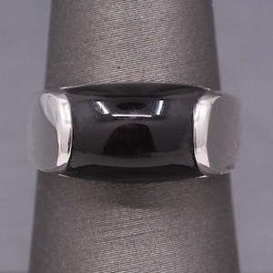 Bulgari Tronchetto Collection Black Onyx Ring in 18k White Gold size 6.25