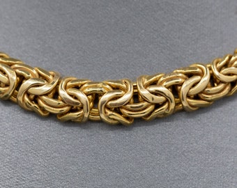 Sexy Graduierte Gewölbte Byzantiner Halskette in 14k Gelbgold mit Karabinerverschluss