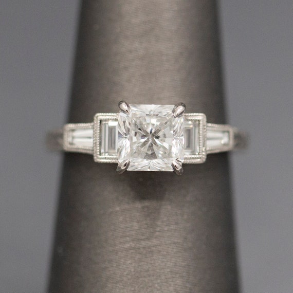 Vintage Style Princess Cut GIA Certified Diamond … - image 2