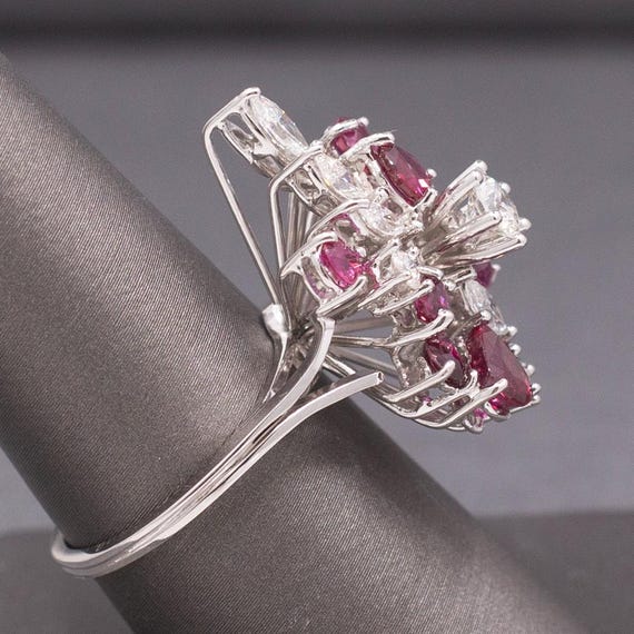 Incredible Ruby and Diamond Cluster Statement Rin… - image 6