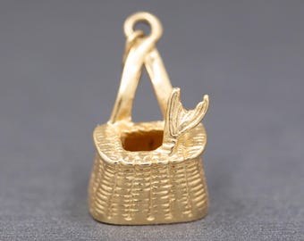 ヴィンテージ 14K イエローゴールド ナンタケット バスケット チャーム