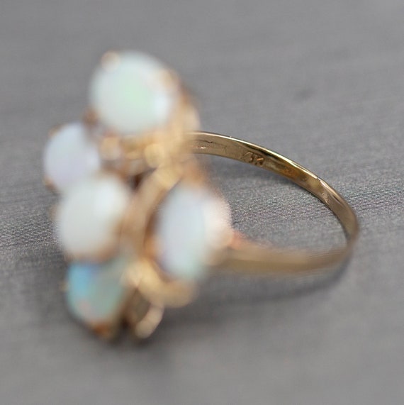 Vintage Opal Layered Cocktail Ring in 14k Yellow … - image 9