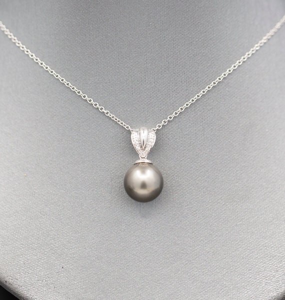Freshwater Cultured 7-8mm Pearl Center Waterdrop Pendant CZ 925 Sterling Silver