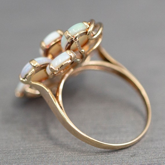 Vintage Opal Layered Cocktail Ring in 14k Yellow … - image 5