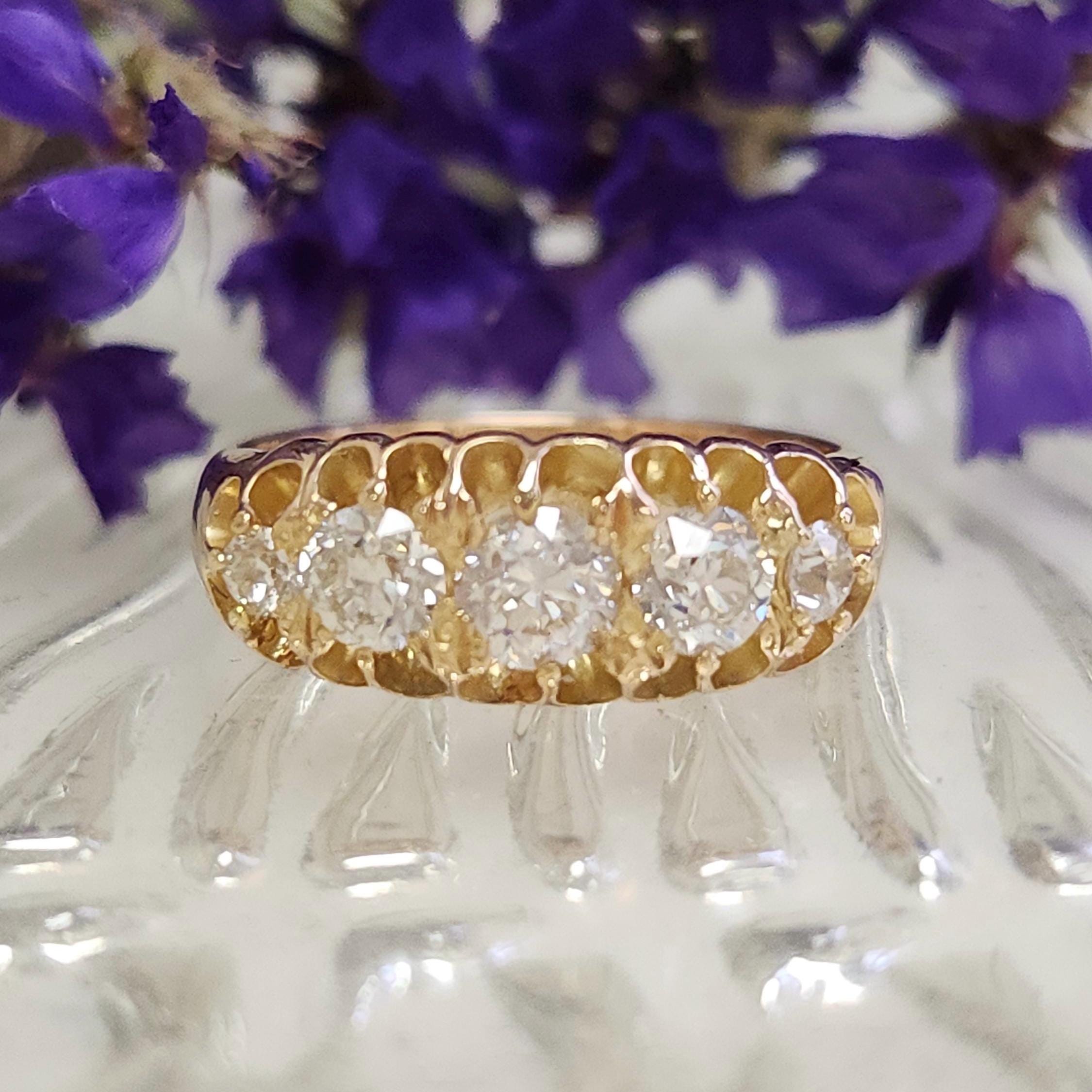 アンティークビクトリアンベルチャーセットオールドヨーロピアンカット