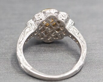 ヴィンテージ　ベークライト　リング Vintage Style Bezel Set Diamond Engagement Ring With