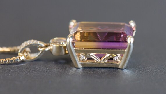 29.41ctw Emerald Cut Ametrine and Diamond 14k Yel… - image 5