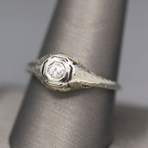Art Deco Transitional Cut Diamond Engagement Ring… - image 8
