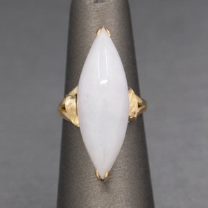 Ladylike Lavender Jade Jadeite Marquise Cocktail Ring In 14k Yellow Gold