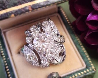 Vintage Christian Dior Germany Emerald and Diamond Costume
