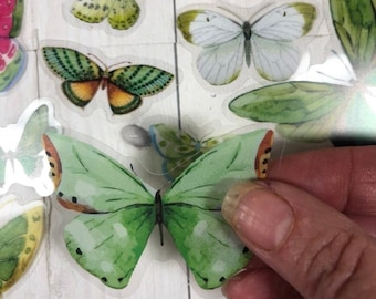 20 or 40 pc Green Butterfly Stickers - Great Gift for a Little Girl Who Loves Butterflies! (Australia Seller)