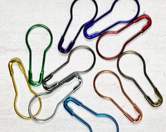 Gourd Pins for Junk Journals - Metallic Coloured Bulb Pins / Safety Pins. Great for Making Dangles or Tags. Australia Seller.
