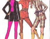 1970er Jahre Vintage Sewing Pattern hoch taillierte Hosen Jacke Einfachheit 9574 Größe 12 Büste 34