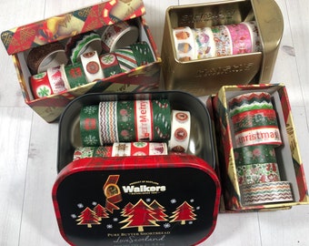 Christmas Washi Tape Sets - Gift for Crafter! Choice of Boxed Small Christmas Washi Tape Sets - Traditional or Modern (Australian Seller)