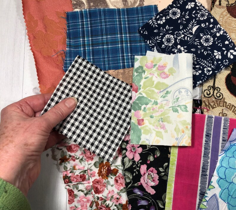 Slow Stitch Kit Small Craft Kit for Adults. Fabric Scraps and Etsy