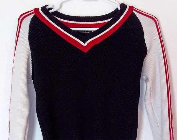 Vintage Fendi Sweater Acrylic Black Red and White