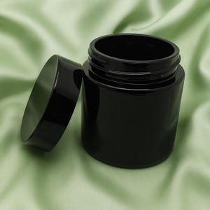 Glossy Black Glass Stash Jar – UV Protection, Smell Proof Herb & Spice Container (3oz)