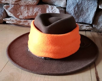 blaze orange hunting cowboy hat