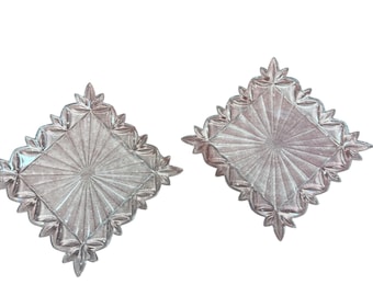 Vintage Kristall 2er Set Canapé Teller mit Kompliziertem Design