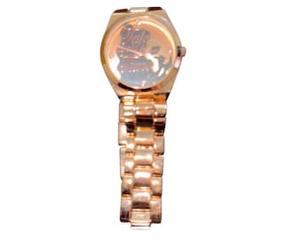 Disney La Belle et la Bête Montre en or rose Bracelet en acier inoxydable pour femme