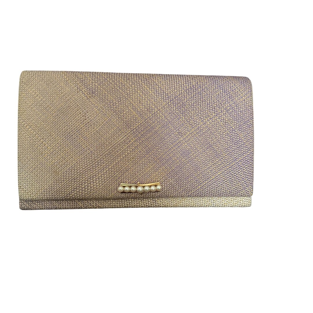 Mikimoto Vintage Elegant Gold & Purple Clutch With Pearl Clasp - Etsy