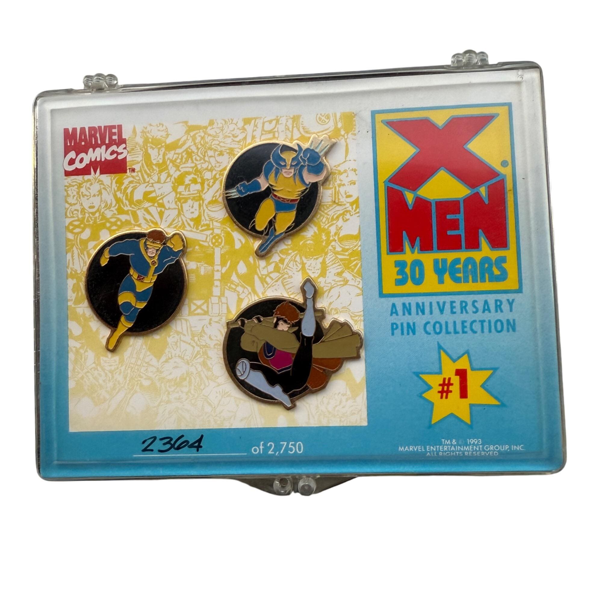 1995年 マーベルコミックス ウルヴァリン 限定版ピンギャラリーセット マーベル X-メン 30周年記念ピンバッジコレクション 3個セット #2364