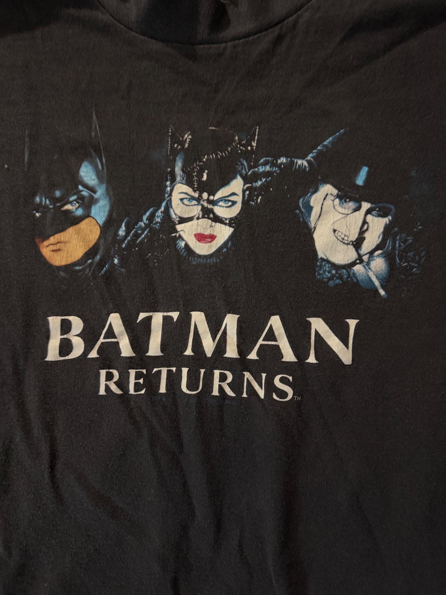 Vintage Batman Returns Graphic T-shirt XL 100% Cotton Black