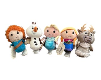 Disney Frozen and Brave Mini Plush Set Of 5 Featuring Merida Olaf Elsa Anna & Sven