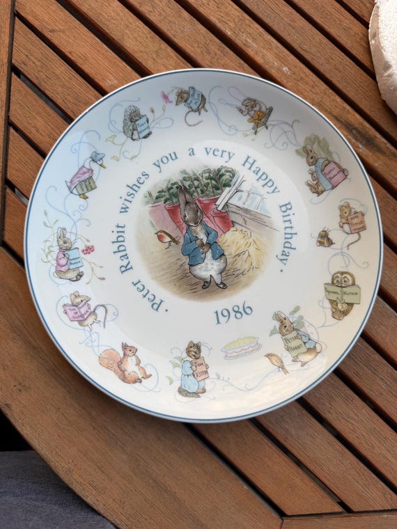 Wedgwood Peter Rabbit 1986 Birthday Plate Made in England 8