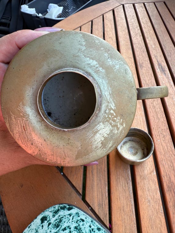 アンティークな木製と真鍮製の蓋付きコーヒーキャニスター - Etsy 日本