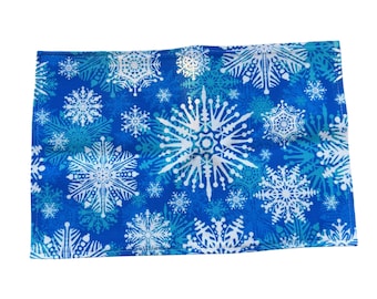 Snowflake Pattern Blue Cloth Napkin Set of 6 NWOT