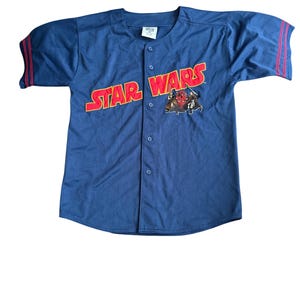 Camiseta vintage de Star Wars Darth Maul con botones, color azul marino, talla L, Lee Sport
