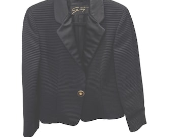Blazer texturé Genny Oro by Gianni Versace et noir pour femmes Taille S