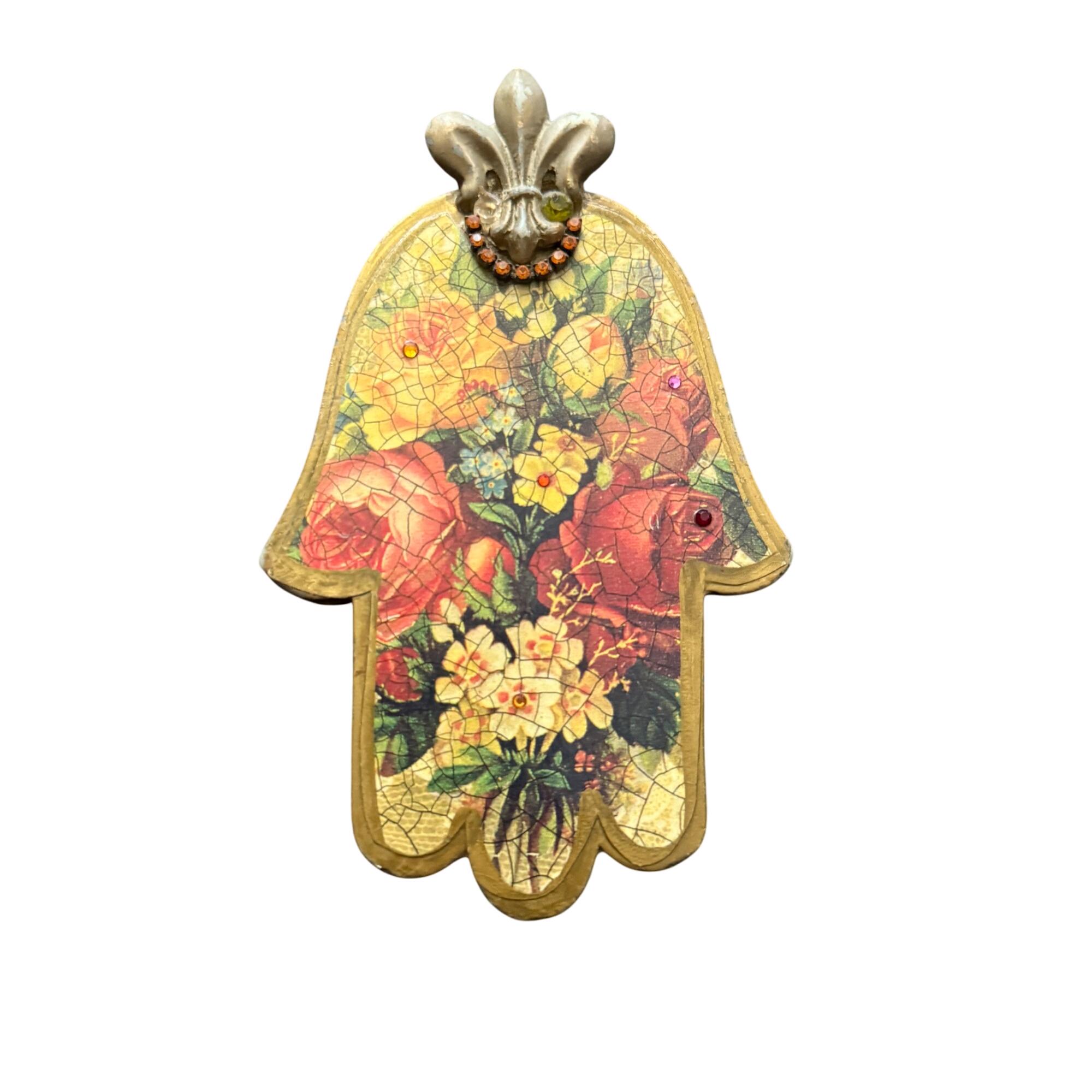 Michal Negrin Floral Hamsa - Etsy Israel