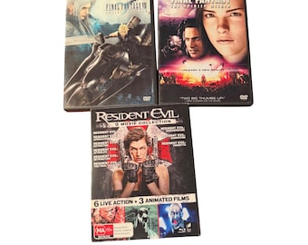 DVD Edição Especial de Final Fantasy VII Advent Children, DVD Edição Especial de Final Fantasy The Spirits Within, Coleção de 9 Filmes de Resident Evil