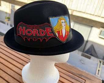 Vintage Black Fedora Hat With the Evil Horde & She-ra Patches - Etsy