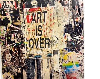 John Lennon Yoko Ono Art is Over Poster Collage Print Signed by Mr
