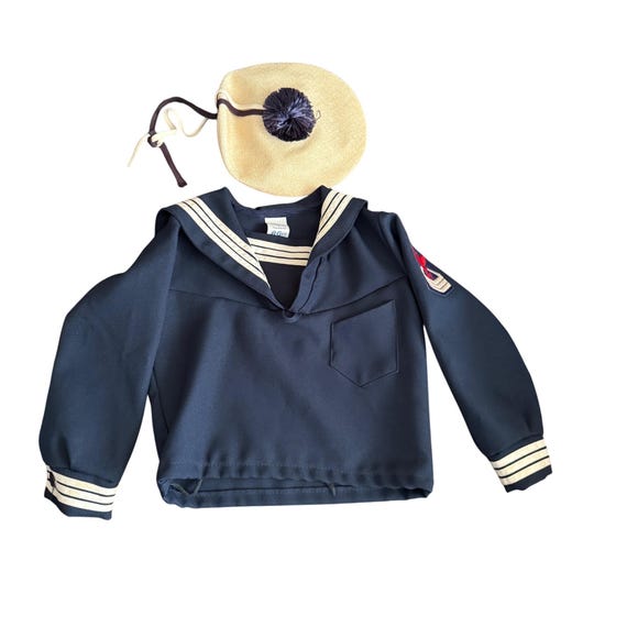 Conjunto De Disfraz De Marino | Cuello Azul Y Blanco Con Corbata Y Gorro | Widmann | Ideal Para Carnaval Y Fiestas Temáticas